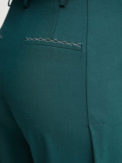 Patrizia Pepe spodnie z dodatkiem wełny damskie kolor zielony szerokie high waist 2P1707 A475