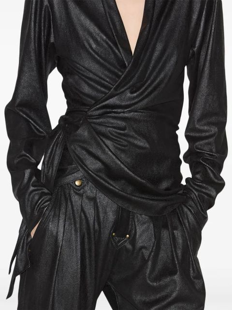 ISABEL MARANT Cinaye wrap top - Black