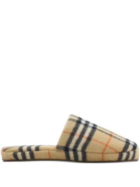 Burberry checked slippers - Neutrals - zdjęcie produktu nr 1