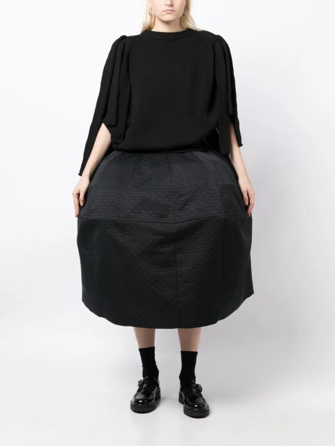 Comme Des Garçons panelled patterned-jacquard midi skirt - Black - zdjęcie produktu nr 2