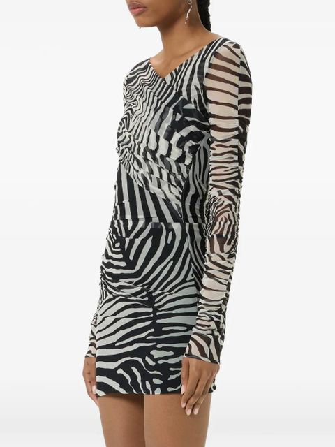Blumarine zebra-print fitted dress - Black