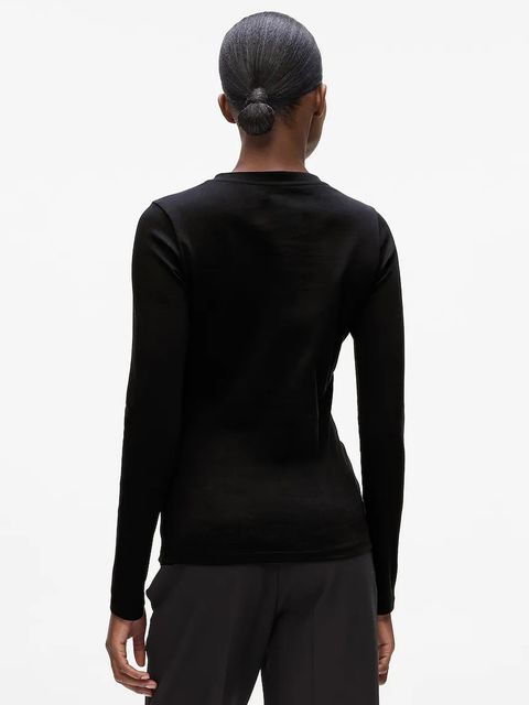 Karl Lagerfeld longsleeve bawełniany kolor czarny A4W17043