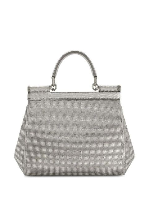 Dolce & Gabbana KIM DOLCE&GABBANA small Sicily satin top-handle bag - Silver