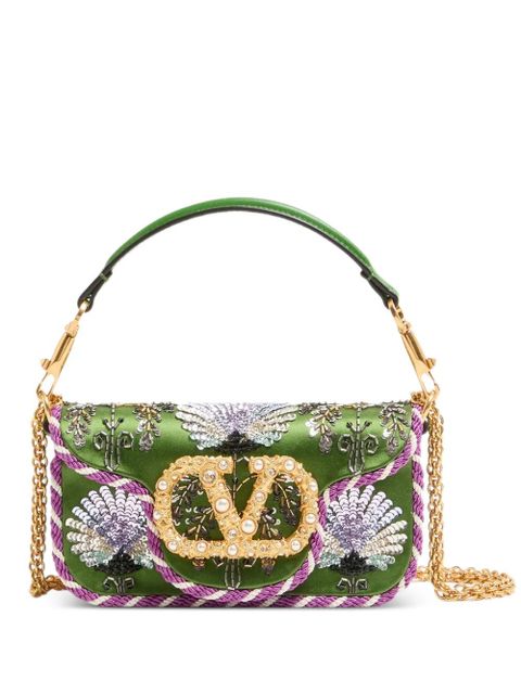Valentino Garavani Locò small embroidered shoulder bag with jewel logo - Green - zdjęcie produktu nr 1