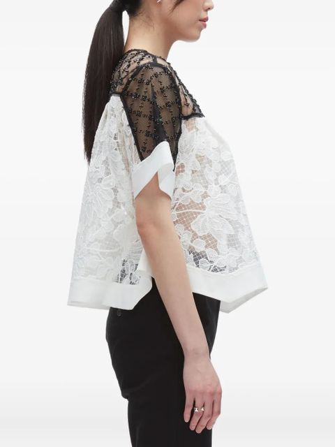 3.1 Phillip Lim beaded lace top - White