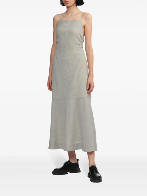 GANNI mélange tied maxi dress - Grey