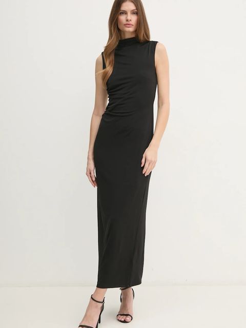 OUI sukienka kolor czarny maxi oversize 89815