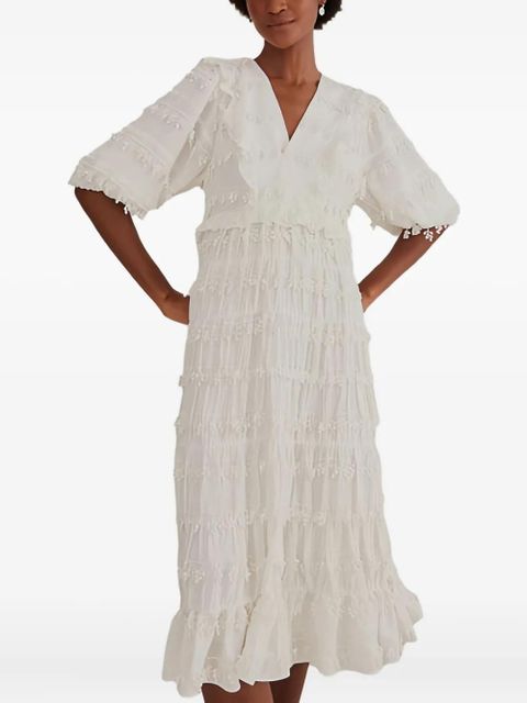 FARM Rio ruffles trim dress - White - zdjęcie produktu nr 1