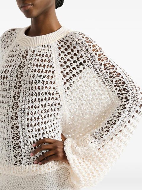 Balmain short crochet lace dress - Neutrals