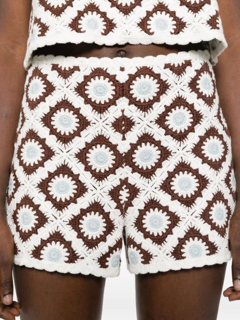 Maje crochet patterned shorts - White