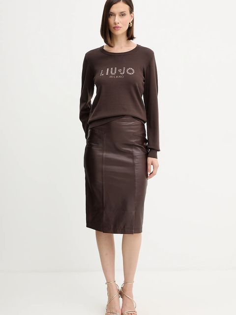 Liu Jo sweter damski kolor brązowy lekki TF5248.MS63L