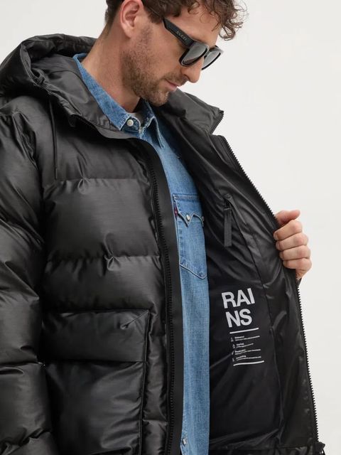 Rains kurtka Alta Puffer Cargo Jacket W3T3 kolor czarny zimowa 15350-84