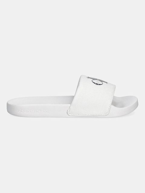 Calvin Klein Jeans klapki SLIDE MONOGRAM WN LOGO CK damskie kolor biały YW0YW01967 - zdjęcie produktu nr 2
