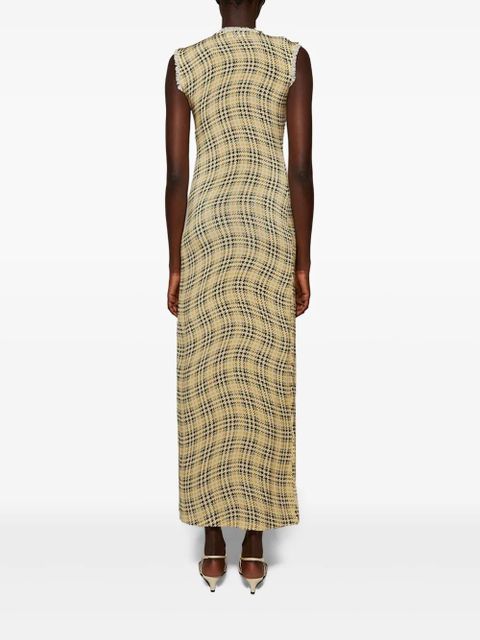 Rabanne tartan-check maxi dress - Neutrals