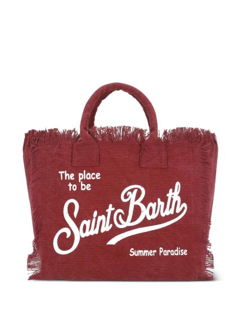 MC2 Saint Barth medium fringed logo-print tote bag - Red - zdjęcie produktu nr 1