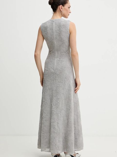 Rotate sukienka kolor szary maxi rozkloszowana 1152281210