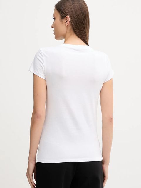 Armani Exchange t-shirt bawełniany damski kolor biały XW001457 AF10356 - zdjęcie produktu nr 2