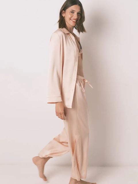 women'secret piżama damska kolor pomarańczowy satynowa 2542458