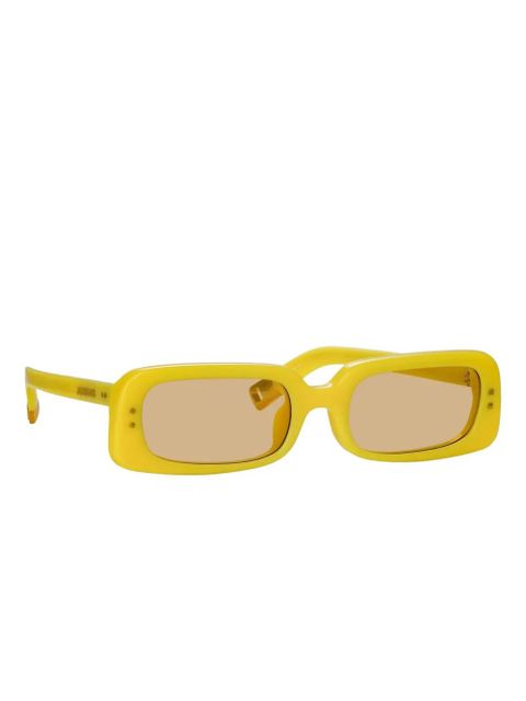 Jacquemus Azzuro rectangle-frame sunglasses - Yellow - zdjęcie produktu nr 2