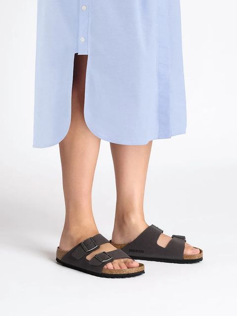 Birkenstock klapki Arizona Birkibuc kolor brązowy 1029134