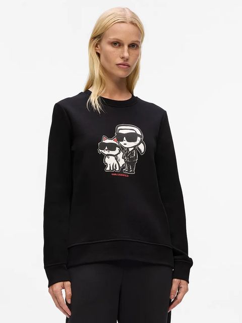 Karl Lagerfeld bluza IKON damska kolor czarny z nadrukiem A4W20045 - zdjęcie produktu nr 1