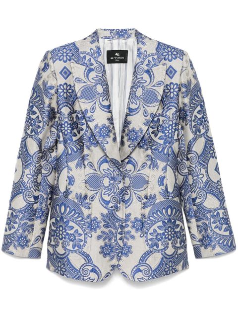 ETRO lace-motif single-breasted blazer - Neutrals - zdjęcie produktu nr 1