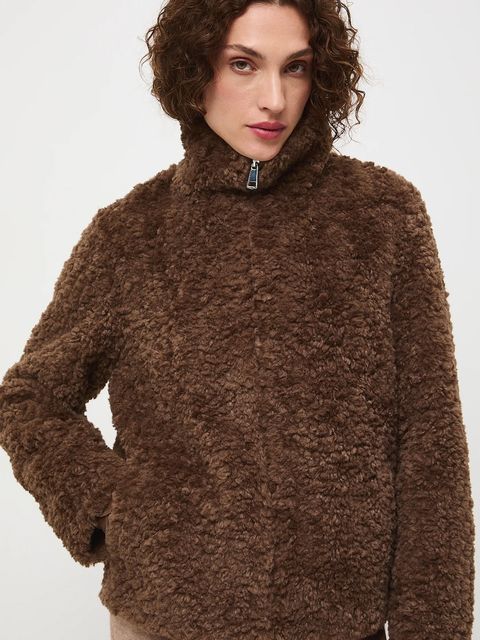 Medicine kurtka damska kolor brązowy przejściowa oversize