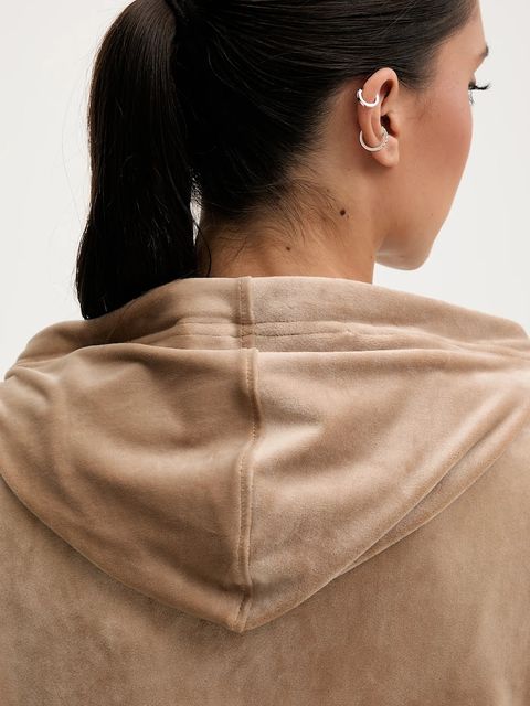 Banana Moon bluza Seachic damska kolor beżowy z kapturem gładka IVY.SEACHIC