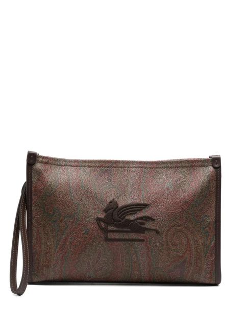 ETRO Paisley Pegasus cotton clutch bag - Brown - zdjęcie produktu nr 1