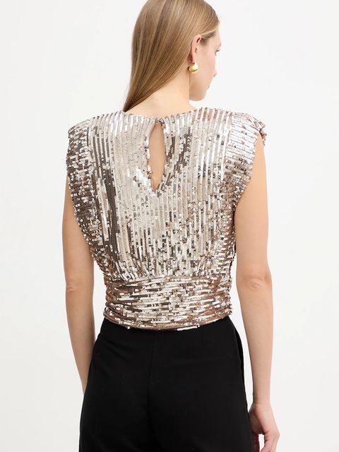 BOSS Orange bluzka damska kolor złoty z aplikacją 50548318 - zdjęcie produktu nr 2