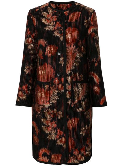 ETRO abstract-jacquard coat - Black - zdjęcie produktu nr 1