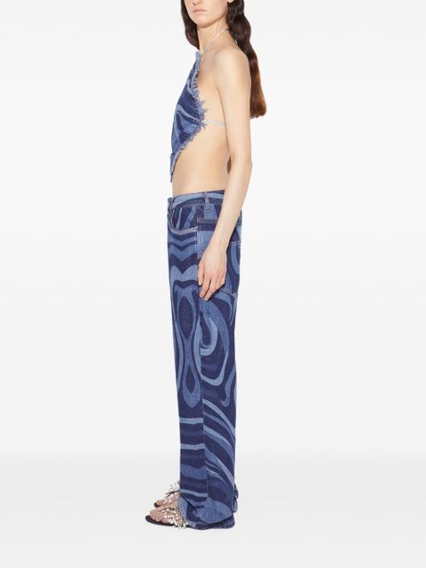 PUCCI denim halterneck top - Blue