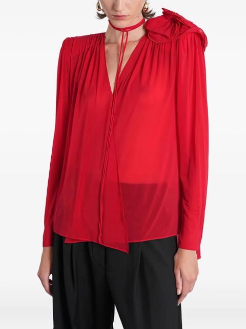 Magda Butrym ruffled tie top - Red - zdjęcie produktu nr 1
