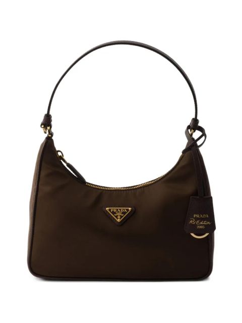 Prada mini Re-Edition 2005 logo-detail tote bag - Brown - zdjęcie produktu nr 1