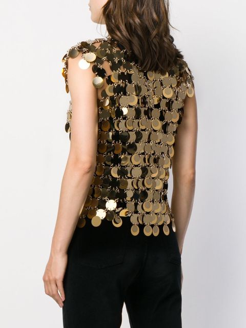Rabanne sequin chainmail T-shirt - Gold