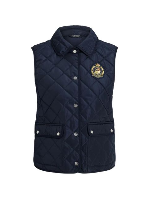 Lauren Ralph Lauren quilted crest-patch gilet - Blue - zdjęcie produktu nr 1
