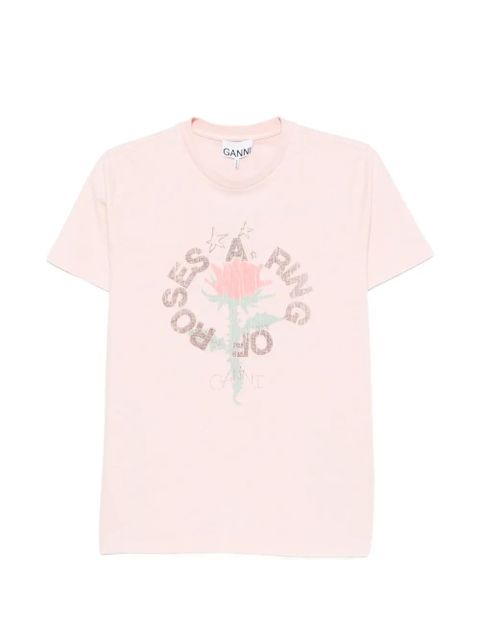 GANNI graphic-print T-shirt - Pink - zdjęcie produktu nr 1