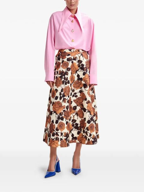 Essentiel Antwerp floral-print A-line midi skirt - Neutrals