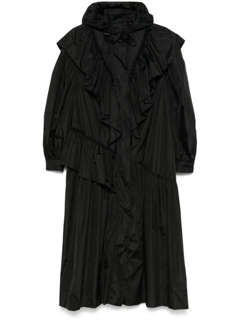 Simone Rocha ruffle-detail coat - Black - zdjęcie produktu nr 1