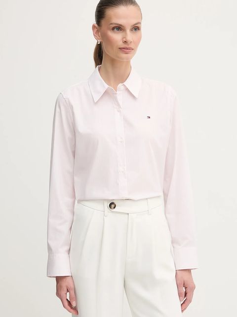 Tommy Hilfiger koszula damska kolor różowy regular z kołnierzykiem klasycznym WW0WW47169 - zdjęcie produktu nr 1