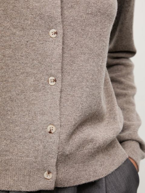 Answear.LAB kardigan z wełny merino z apaszką damski kolor brązowy lekki