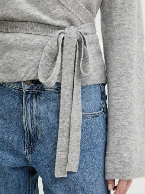 Marc O'Polo kardigan z dodatkiem wełny kolor szary 5000007333