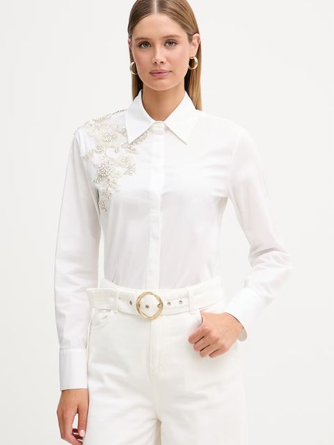 Blugirl Blumarine koszula damska bawełniana z elastanem - zdjęcie produktu nr 1