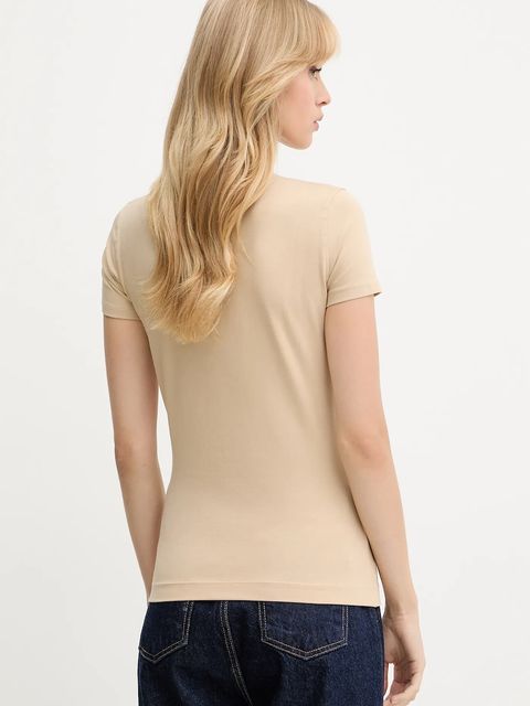 Guess t-shirt damski kolor beżowy W5YI13 J1314