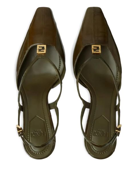 FENDI logo-detail strap pumps - Green