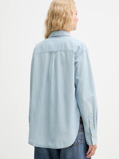 Levi's koszula bawełniana HARLIE NEW BF SHIRT damska kolor niebieski relaxed z kołnierzykiem klasycznym 001HM - zdjęcie produktu nr 2