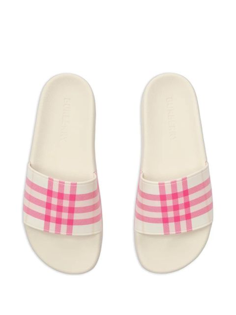 Burberry check slides - Neutrals