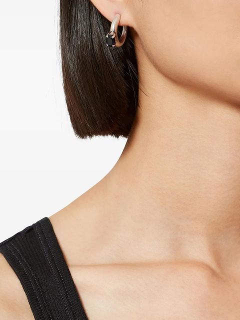 ISABEL MARANT Olga asymmetrical crystal hoop earrings - Silver