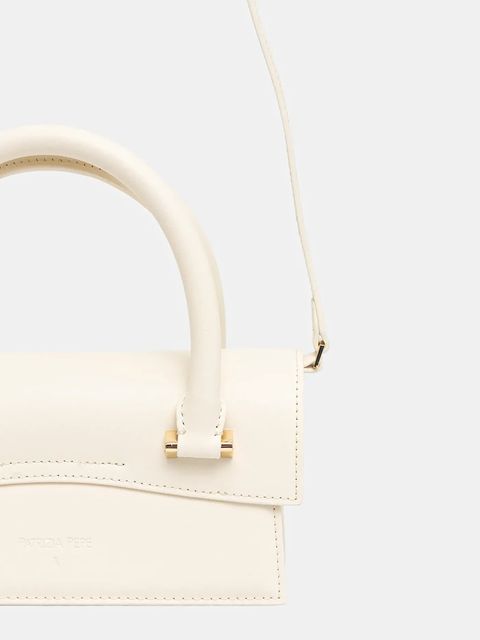 Patrizia Pepe torebka skórzana kolor beżowy - zdjęcie produktu nr 2