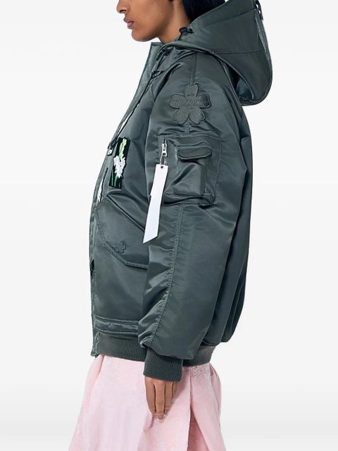 Cecilie Bahnsen x Alpha X CB N-2B floral-appliqué bomber jacket - Green - zdjęcie produktu nr 2